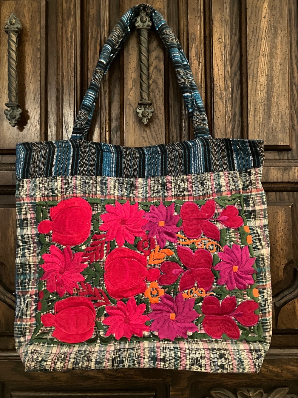 Embroidered cotton bag